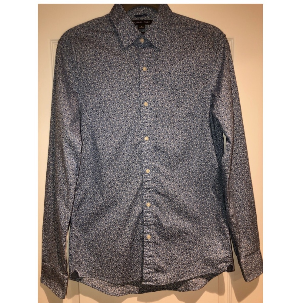 Michael Kors Trim Stretch Dress Shirt, Blue